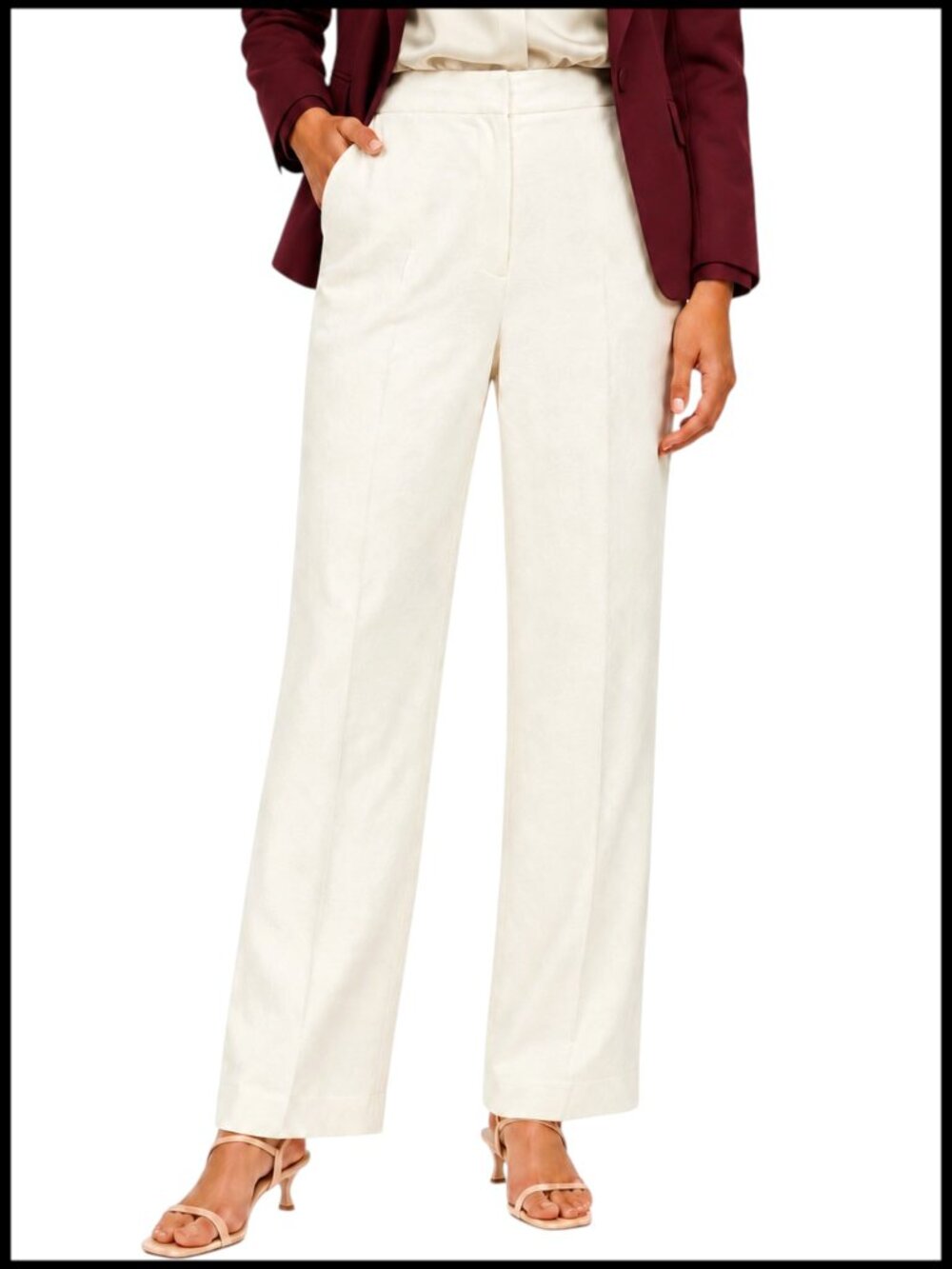 Aritzia Wilfred The Limitless Pants Cream Ivory High Rise Wide Leg Size 0 XS